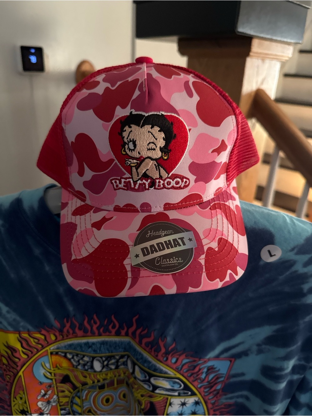 Betty Boop Pink Camo Kids Trucker Hat